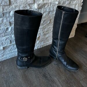 MICHEAL KORS Black Knee-High Leather Boots Size 10